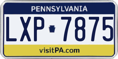 PA license plate LXP7875