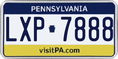 PA license plate LXP7888