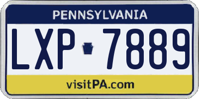 PA license plate LXP7889