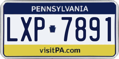 PA license plate LXP7891