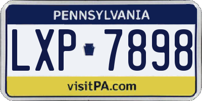 PA license plate LXP7898