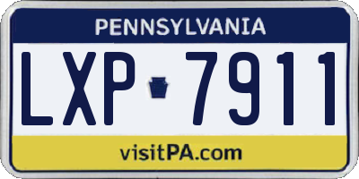 PA license plate LXP7911