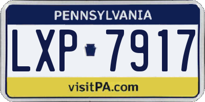 PA license plate LXP7917