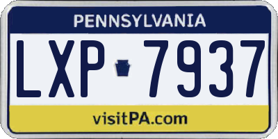 PA license plate LXP7937