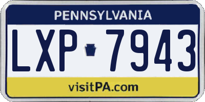 PA license plate LXP7943