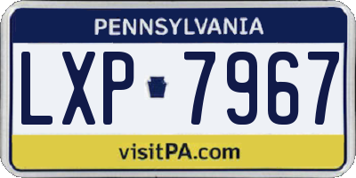 PA license plate LXP7967