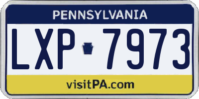 PA license plate LXP7973
