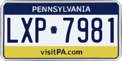 PA license plate LXP7981