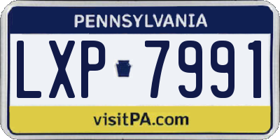 PA license plate LXP7991