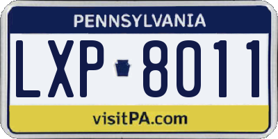 PA license plate LXP8011