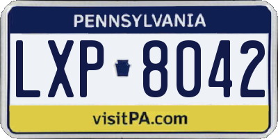 PA license plate LXP8042