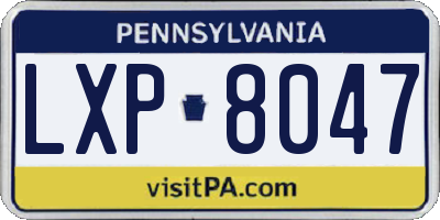PA license plate LXP8047