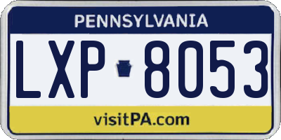 PA license plate LXP8053