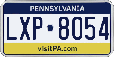 PA license plate LXP8054