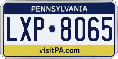 PA license plate LXP8065