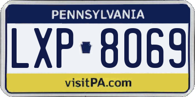 PA license plate LXP8069