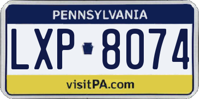 PA license plate LXP8074