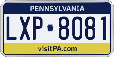 PA license plate LXP8081