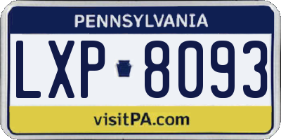 PA license plate LXP8093