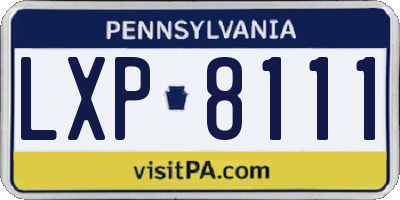 PA license plate LXP8111