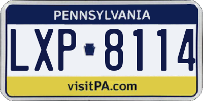 PA license plate LXP8114