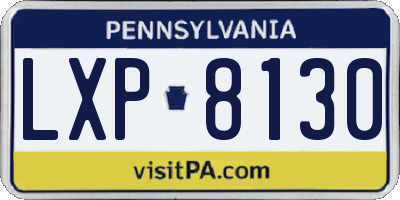 PA license plate LXP8130