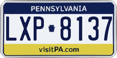 PA license plate LXP8137