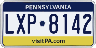 PA license plate LXP8142