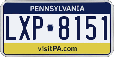 PA license plate LXP8151