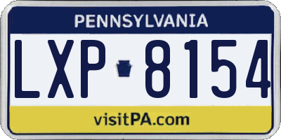 PA license plate LXP8154