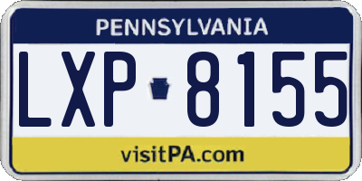 PA license plate LXP8155