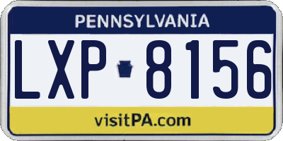 PA license plate LXP8156
