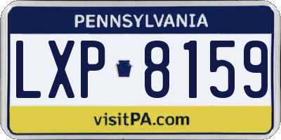 PA license plate LXP8159