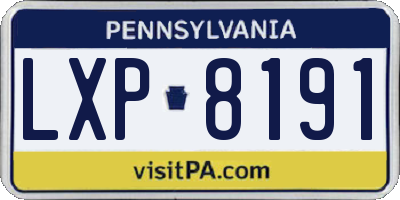 PA license plate LXP8191