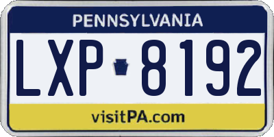 PA license plate LXP8192