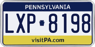 PA license plate LXP8198
