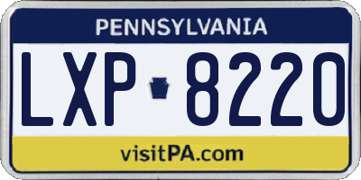 PA license plate LXP8220
