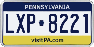 PA license plate LXP8221