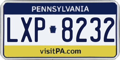 PA license plate LXP8232