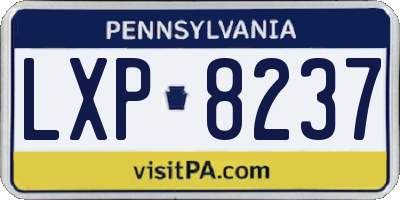 PA license plate LXP8237