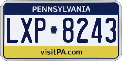PA license plate LXP8243