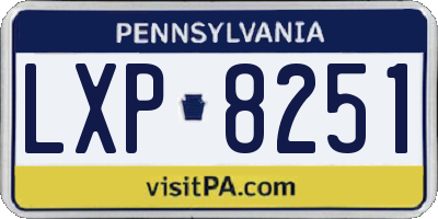 PA license plate LXP8251