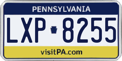 PA license plate LXP8255