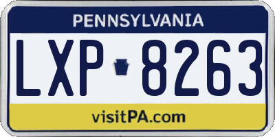 PA license plate LXP8263