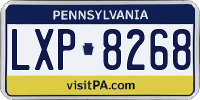 PA license plate LXP8268