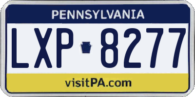 PA license plate LXP8277