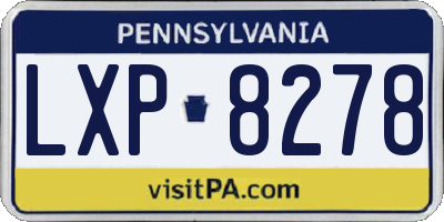 PA license plate LXP8278