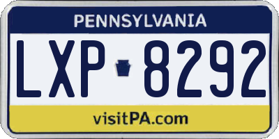 PA license plate LXP8292