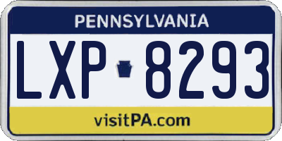 PA license plate LXP8293
