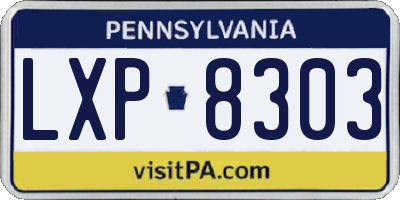 PA license plate LXP8303